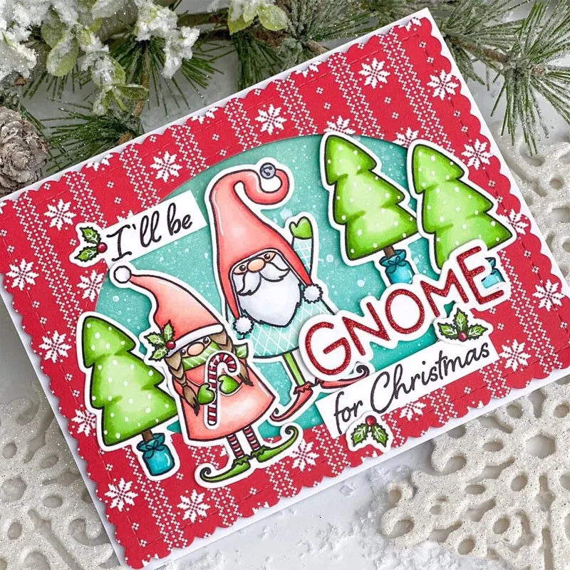 Gnome Merry Xmas To You Металлические Вырубные штампы+ прозрачные штампы Xmas Gnome+ штампы и штампы для изготовления открыток украшения Новинка