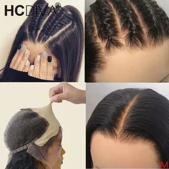 

Straight Fake Scalp Wig 13*4 Lace Front Human Hair Wig Pre Plucked With Baby Hair Brazilian Remy Hair Bleached Knots Human Hair