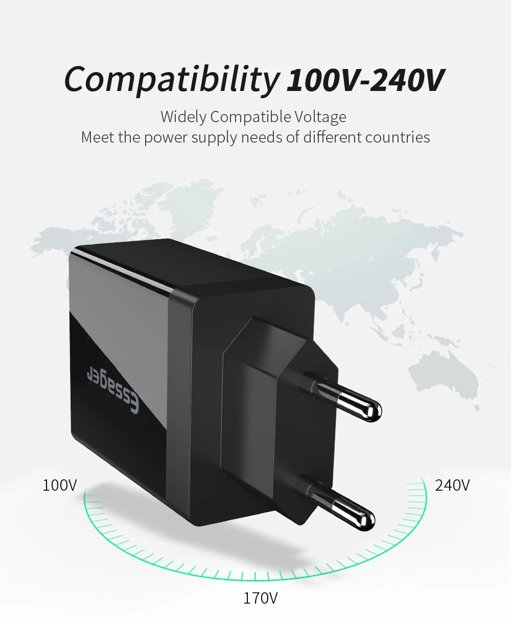 Essager 30 Вт QC 3,0 USB зарядное устройство Быстрая зарядка 3,0 Быстрая зарядка мульти разъем турбо настенное зарядное устройство адаптер для iPhone samsung Xiaomi Mi 9