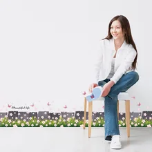 YY7217 Европа и Америка взрыв деревянный забор ультра-прозрачный плинтус крутой гостиной украшения наклейки на стену производители Wh