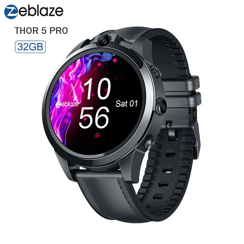Оригинальные Смарт-часы Zeblaze THOR 5 Pro, 1,6 дюймов, 3 ГБ ОЗУ, 32 Гб ПЗУ, разблокировка лица, двойная камера, 800 мАч, gps, 4G, умные часы