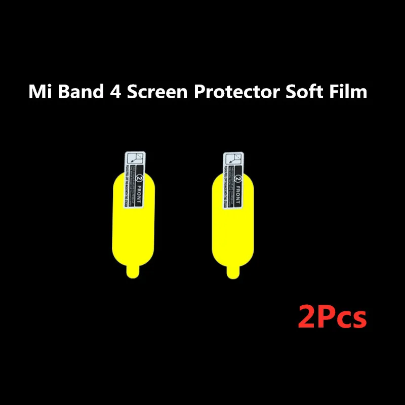 screen protector 2PC Для Xiaomi mi Band 4 3 силиконовый розовый сменный Браслет ремешок для Xio mi band 3 mi Band 4 3 band 4 ремешок на запястье - Цвет: screen protector 2PC