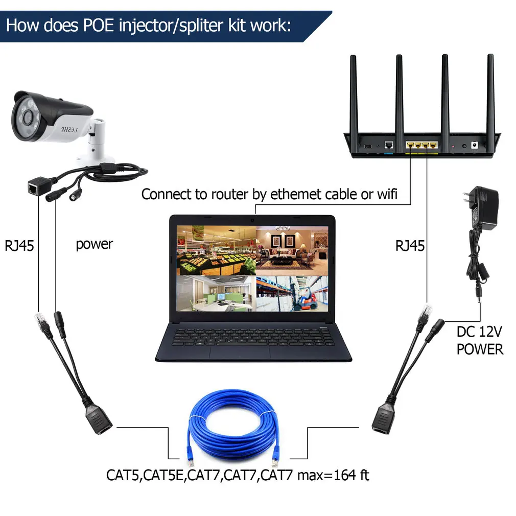 LESHP 960P HD Wired Outdoor IP66 Waterproof 1.3MP Camera 6 PCS Array Lights Support Built-in TF Card 8G Motion Detection