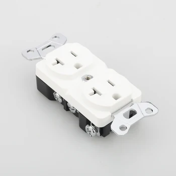 

High Quality Pair Audiocrast Pure copper Rhodium Plated AC US Power Duplex Receptacles wall outlet Socket distributor US Duplex