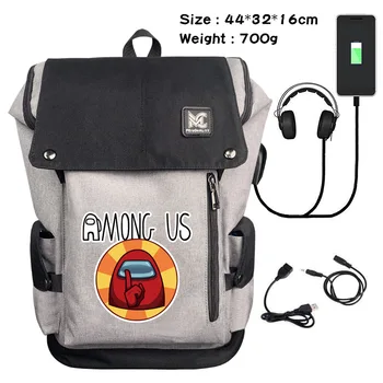 

Among Us Anime New fashion canvas backpack Students Boys Girls school bag men's travel bags large capacity laptop backpack gift