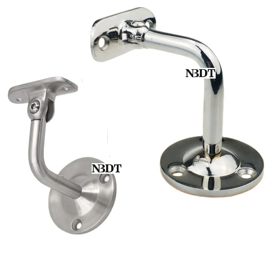 

4Pcs High Polished Cast 304 Stainless Steel Handrail Bracket L Support Adjustable Plate Wall Mounted
