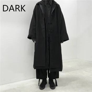 

DARK Autumn and winter homemade Yamamoto dark wind yoji men and women mid-length buttoned woolen coat coat