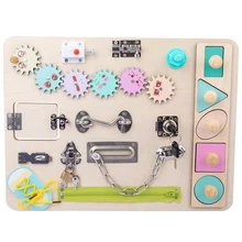 Planche d'activités Montessori, apprentissage des compétences de base, entraînement à la motricité Fine, loquet de verrouillage, jouets cognitifs, sensoriels, jouet pour bébé, cadeau