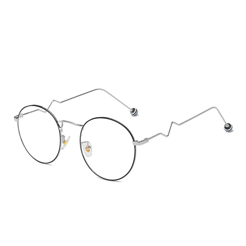 black silver frame Ретро Металлические Круглые готовые очки для близоруких женщин и мужчин ультралегкие анти-голубые световые карамельные жемчужные цветные очки для близоруких - Цвет оправы: black silver frame