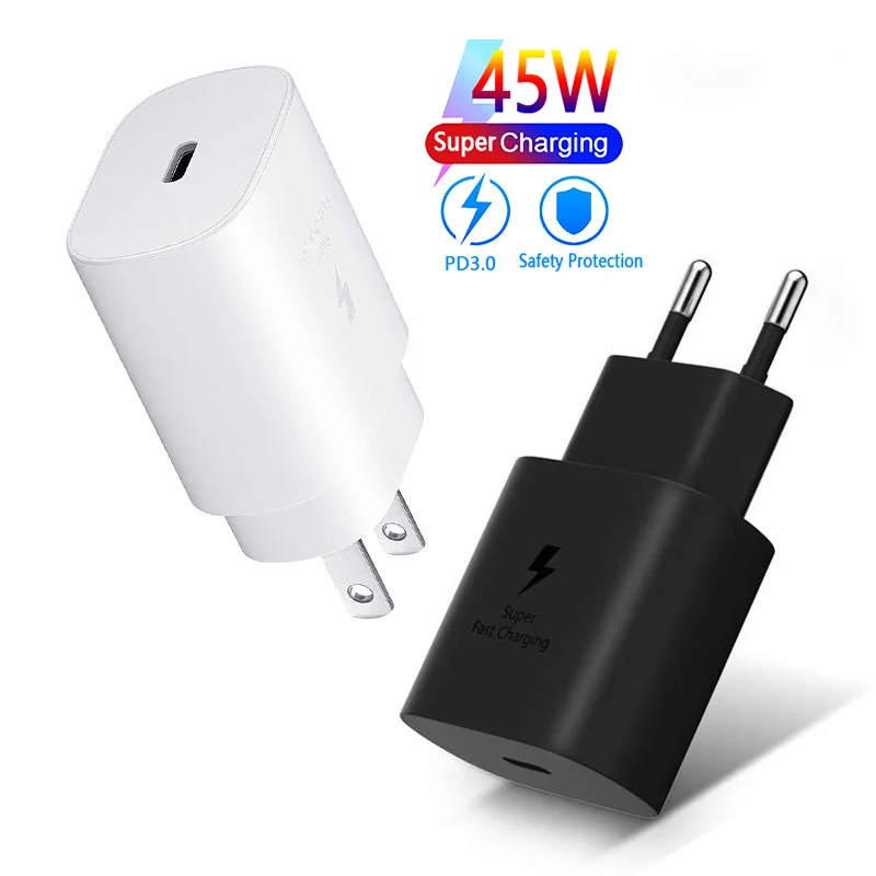 For Samsung S21 Note 20 10 A70 Super Fast Charger Cargador 25W EU Power Adapter For Galaxy Note20 S20 A90 A80 S10 5G TypeC Cable 65w usb c charger