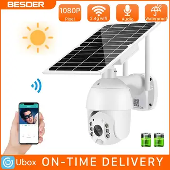 

Besder 1080P 8W Solar Panel PTZ Camera Outdoor Wifi Camera2MP PIR Human Alarm Security Camera with 15000MAH Battery Long Standby