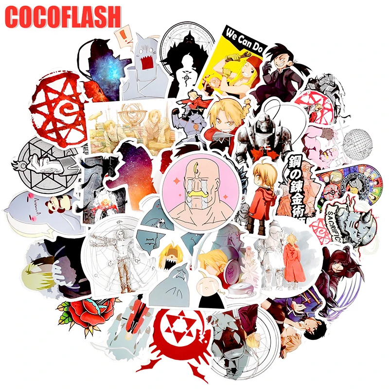 10/50PCS Japan Anime Fullmetal Alchemist Sticker For Luggage Laptop Skateboard Car Bicycle Backpack Decal Pegatinas Toy Stickers