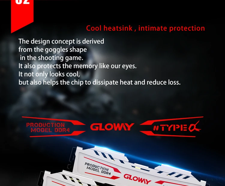 1.2v da memória de gloway garantia vitalícia memória ram ddr4