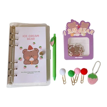 

Cartoon A6 Loose Leaf Notebook Binder Planner Diary Journal Agenda Clip Stickers