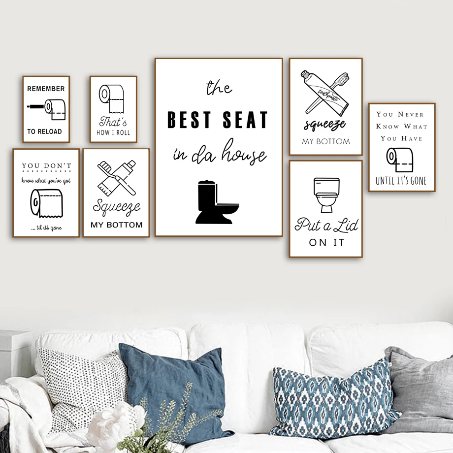 

That's how I roll toilet quotes prints and poster for washroom canvas painting restroom modern wall decor art murals picture