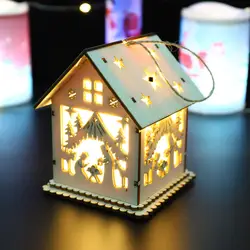 1 шт. Санта Клаус полноцветная светящаяся небольшой коттеджный домик Рождественский подарок Рождественская елка Снеговик рождественские