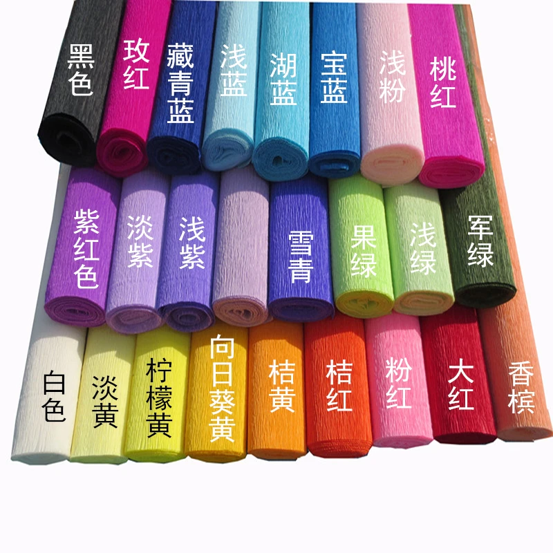 

1Roll Colored Crepe Paper Crinkled Craft Origami DIY Flowers Decoration Gift Make Wrapping Fold Scrapbooking Party Backdrop