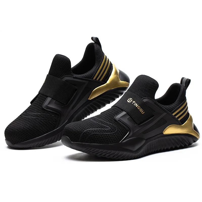 

Fashion Safety Shoes Men Steel Toe Work Sneakers Male Shoes Breathable Work Shoes Anti-puncture Indestructible Security Footwear