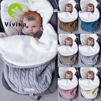

Pashmina with Lambs Sleeping Bag Baby's Swaddling Sleeping Bag Thickened Warm Wool Baby Carriage