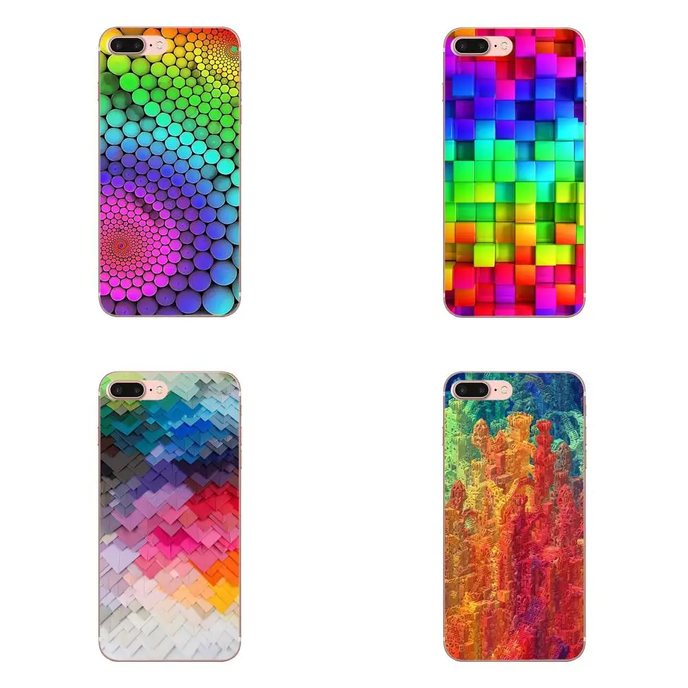 Soft Cell Phone Shell Case Covsr For iPhone 11 Pro XS Max X 8 7 6s Plus 5 SE XR 2020 Awesome Blocks Rainbow 3d Graphics | Мобильные
