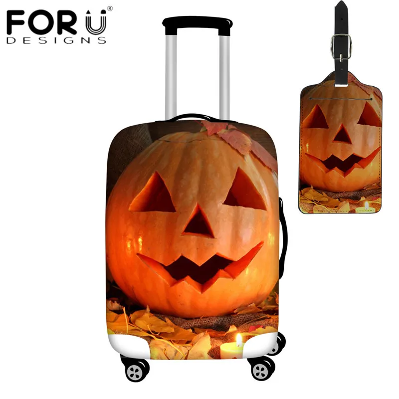 FORUDESIGNS/2 шт./компл. Чемодан крышка с рисунком тыквы для Хэллоуина с принтом 3D Эластичный Чемодан защитные чехлы аксессуары для путешествий, чемодана тег - Цвет: HMA327-2pcs