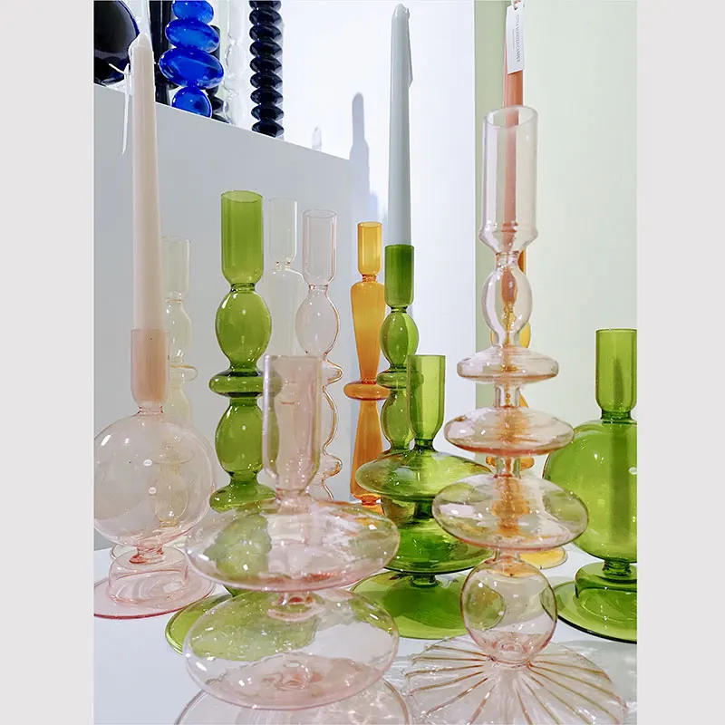 

1pc Pillar Candle Pedestal Holders, Clear Glass Candlestick Holders Centerpiece Decoration for Home Decoration
