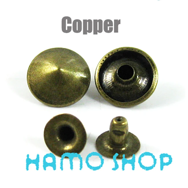Cone Copper 100 шт, все размеры, Стильные Заклепки с шипами, пятна, голова гвоздика, панк-рок, сделай сам, кожа, ремесло, для одежды, сумки, обуви, части, украшения - Цвет: Cone Copper