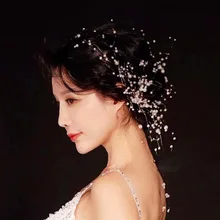 Корейский стиль стиль головной убор MORI серия xian натуральный Детокс лента для волос корейский стиль свадебное платье свадебные аксессуары черный
