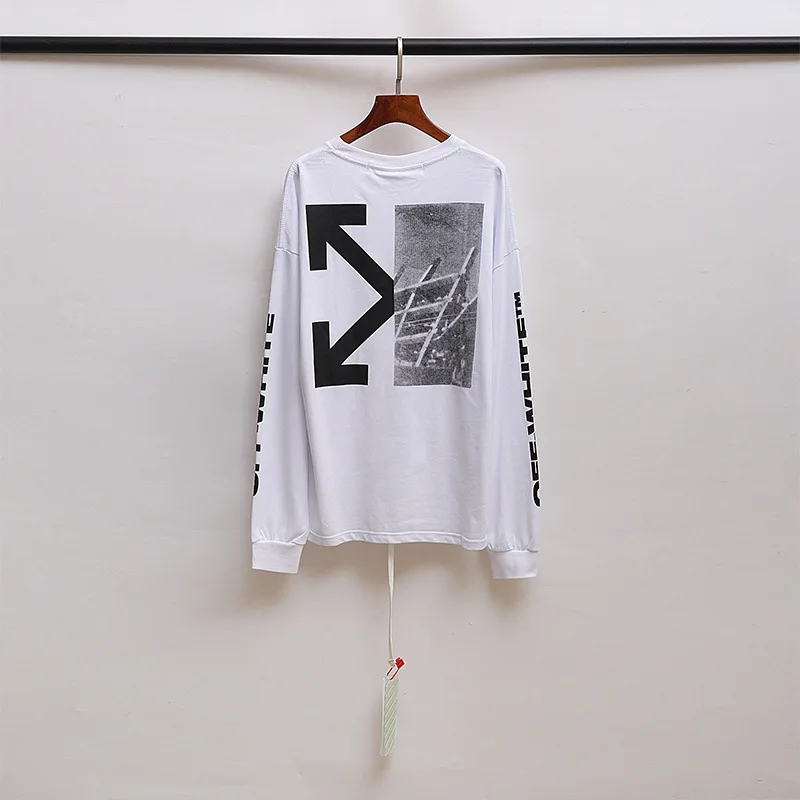 

2019 Autumn And Winter New Style Europe And America Popular Brand Ow Mixed Colors Arrowhead Printed Casual Crew Neck Long-sleeve
