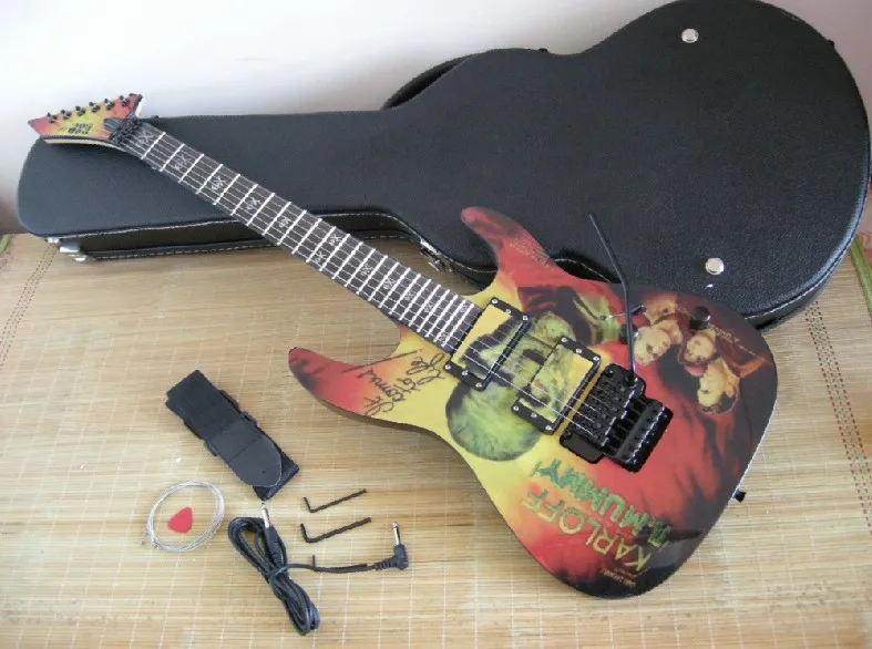 

Factory Wholesale custom Kirk Hammett KH2 M-II Mummy Karloff Tlmummy Electric Guitar with Hard Case