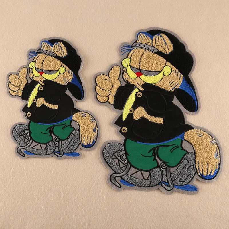 

Cartoon Cat Stripe Patches for Clothing Hand Sewing on Stickers Patch on Clothes Embroidered Patches for Badge Jacket Applique G
