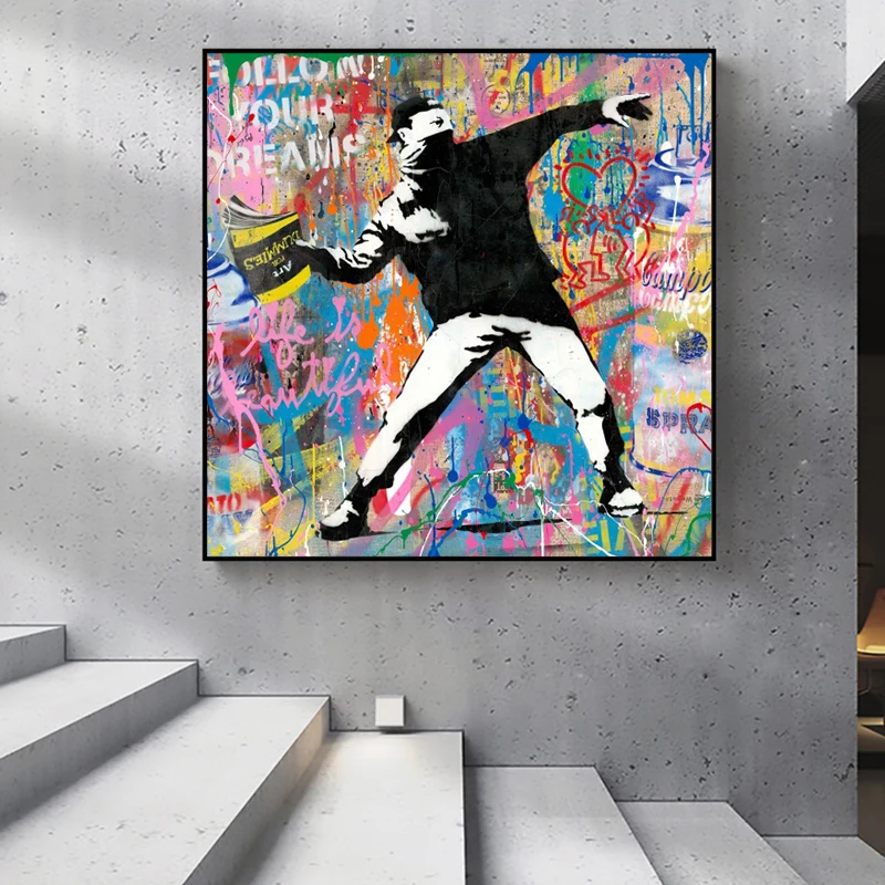 Бэнкси Граффити Fllow вашей мечты в стиле протестного уличного искусства стены