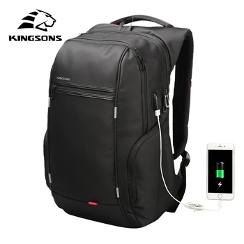 

KINGSONS 13.3 15.6 17.3 Inches Laptop Backpack Waterproof Wear-resistant Men Women Fashion Backpacks Travel Business School Bags