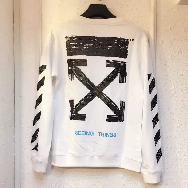 OFF-WHITE Высокая версия стрела религиозный Классический круглый вырез тонкий раздел хлопок Толстовка