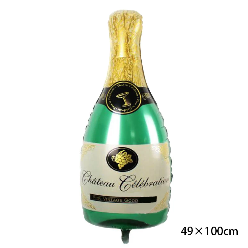 40 дюймов черный номер фольги Воздушные шары алюминиевая пленка шампанское бутылка и Кубок водородные шары для вечерние украшения - Цвет: Green bottle