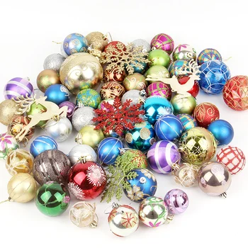 

Colorful Christmas Balls Christmas Tree Pendant 60-70 Plastic Christmas Balls Christmas Decoration Supplies