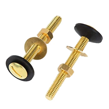 

Promotion! 2 PCS Toilet Bolt Brass Toilet Tank Screw Fixing Bolt Heavy Duty Bolt with Waterproof Rubber Gasket and Brass Gasket