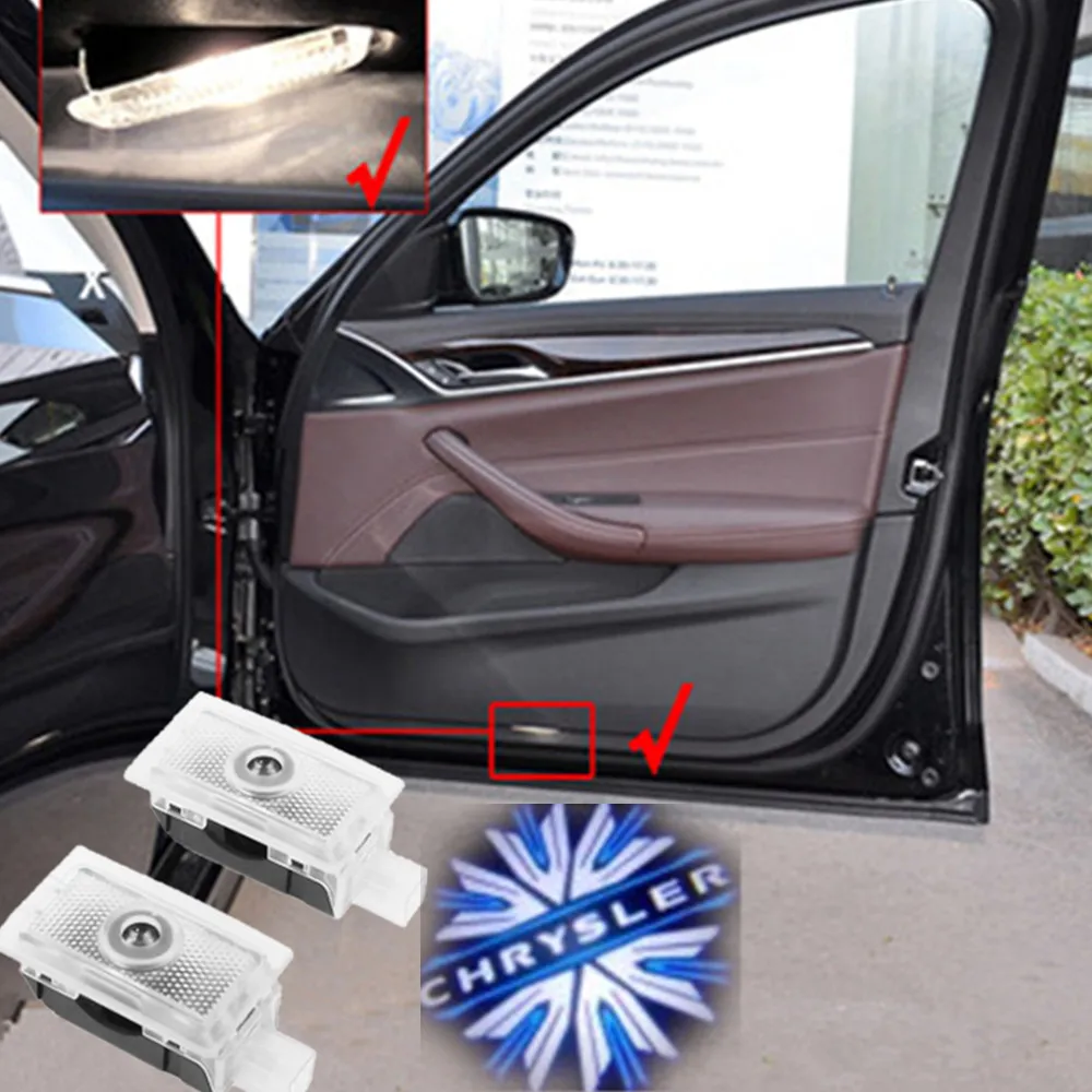 2 шт. светодиодный Двери Автомобиля Decoratiob светильник для Chrysler 300 300c 200 Sebring FR JR JS Lancia