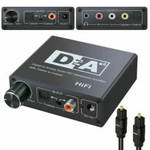 Conversor de áudio digital para analógico, fibra óptica para slink, sinal coaxial em rca r/l, decodificador de áudio spdif atv dac, amplificador