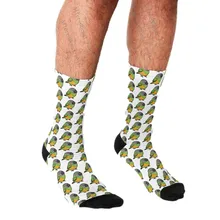 

Funny Socks Men harajuku Green Quaker Parrots Pattern Cartoon Printed Happy hip hop Novelty Skateboard Crew Casual Crazy Socks