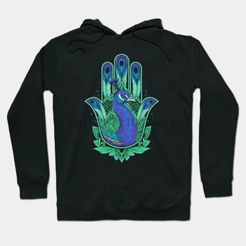 

Peacock Hamsa by damzu Streetwear men women Hoodies Sweatshirts