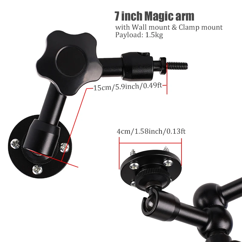 Braçadeira de Montagem na Parede Suporte para Dslr Bfollow Braço Mágico 22 Articulada Fricção Câmera Luz Tiro Estúdio Vídeo 7 11 - Image 6