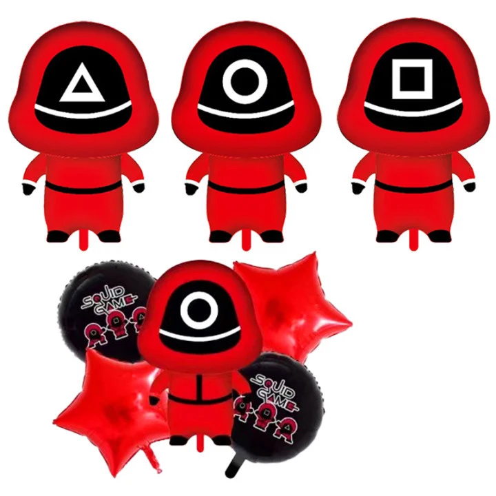 

Korean squid game Foil Balloon 18 inch Cartoon Game themed Balloon Boy Birthday Party Decoration Baby Shower Balloons