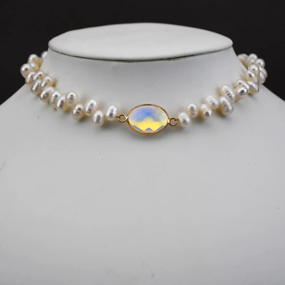 В последний сезон, ожерелье из пресноводного жемчуга, колье, тонкое, элегантное, настоящее барокко, жемчужное ожерелье с камнем для женщин