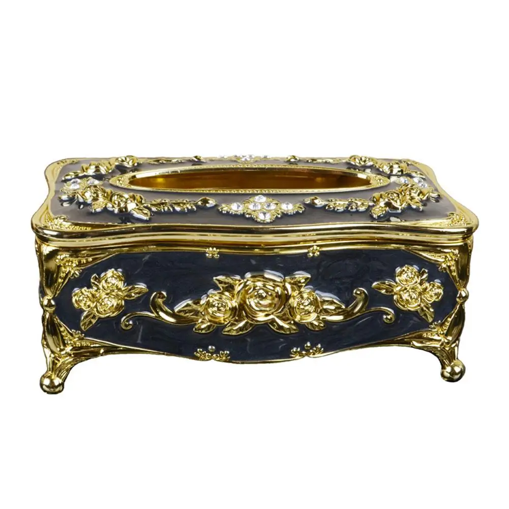 gold black Европейский Стиль салфетка чехол акриловая коробка с одноразовыми салфетками Гостиная отель салфетка ящик для хранения украшения дома держатель чехол - Цвет: gold black