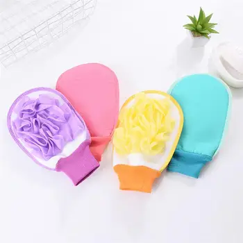 

6PCS Bath Ball Gloves Single Side Exfoliating Body Scrub Gloves for Men Women Bathroom Products(Random Color)