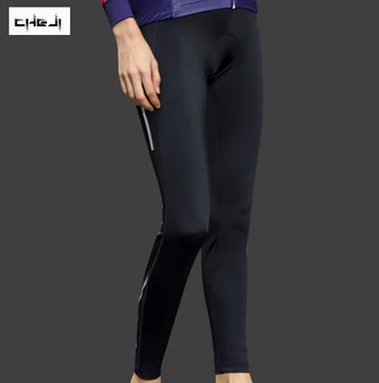 

CHEJI New Arrival Women's Cycling Long Pants Spring Autumn Black High Elastic Lycra Bike Pants Female Bicycle Wear