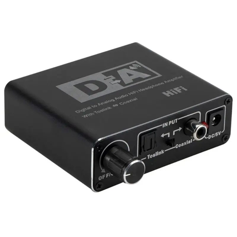 192 кГц Цифровой оптический коаксиальный Toslink в аналоговый RCA L/R 3,5 мм конвертер