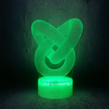 

Loop knot rope 3D LED Lamp Geometry illusion night light Math Lovers desk display