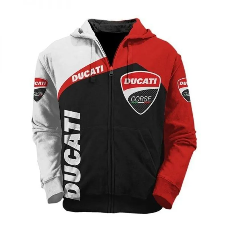 1 Новинка, Мужская толстовка Ducati С цифровой печатью, логотипом автомобиля, капюшоном, весна и осень, Harajuku, высокое качество, толстовка, Европейский код, повседневная куртка - Цвет: 1